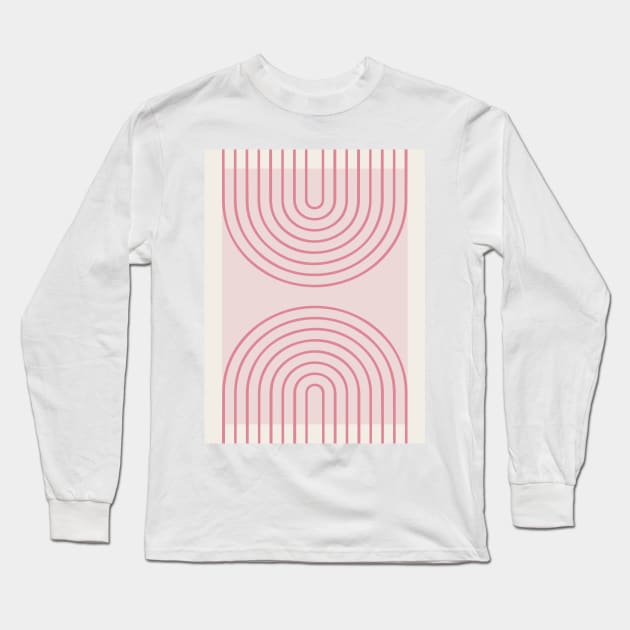 Pink Abstract Preppy Y2k Maximalist Design Long Sleeve T-Shirt by VanillaArt